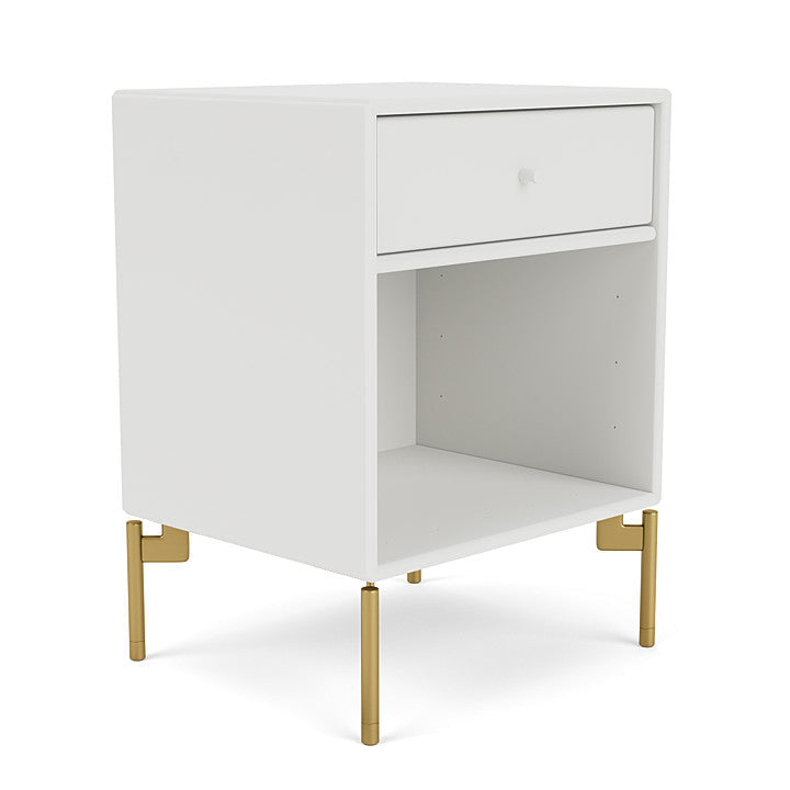 Montana Dream Nightstand With Legs, White/Brass