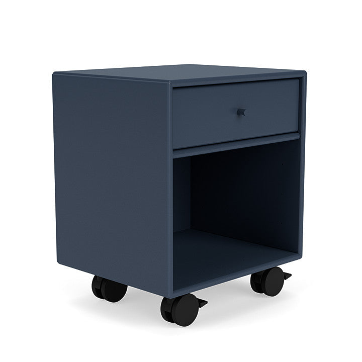 Montana Dream Nachttisch mit Castors, Juniper Blue