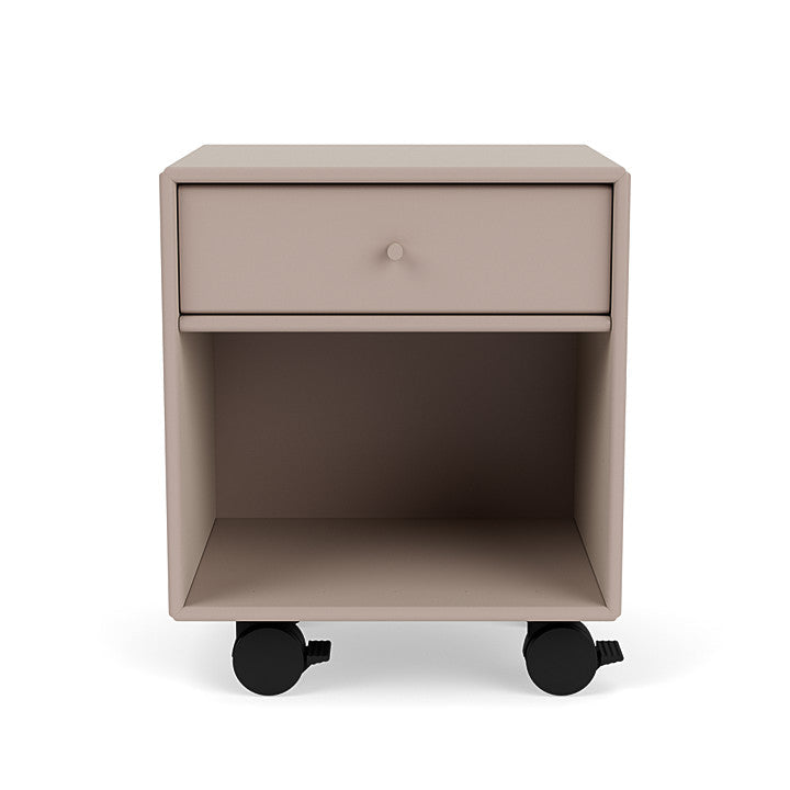 Montana Dream Nightstand with Castors, Svepp Brown