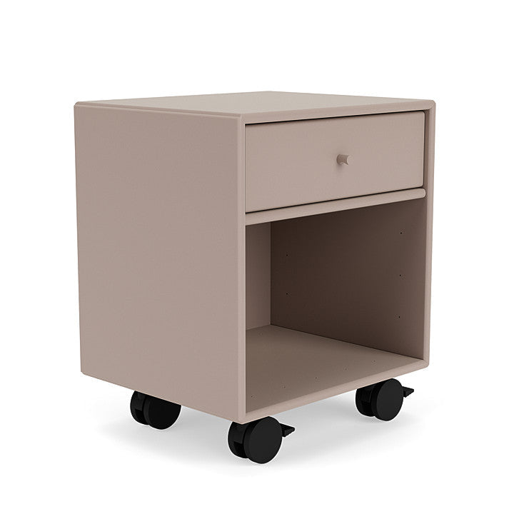 Montana Dream Nightstand with Castors, Svepp Brown