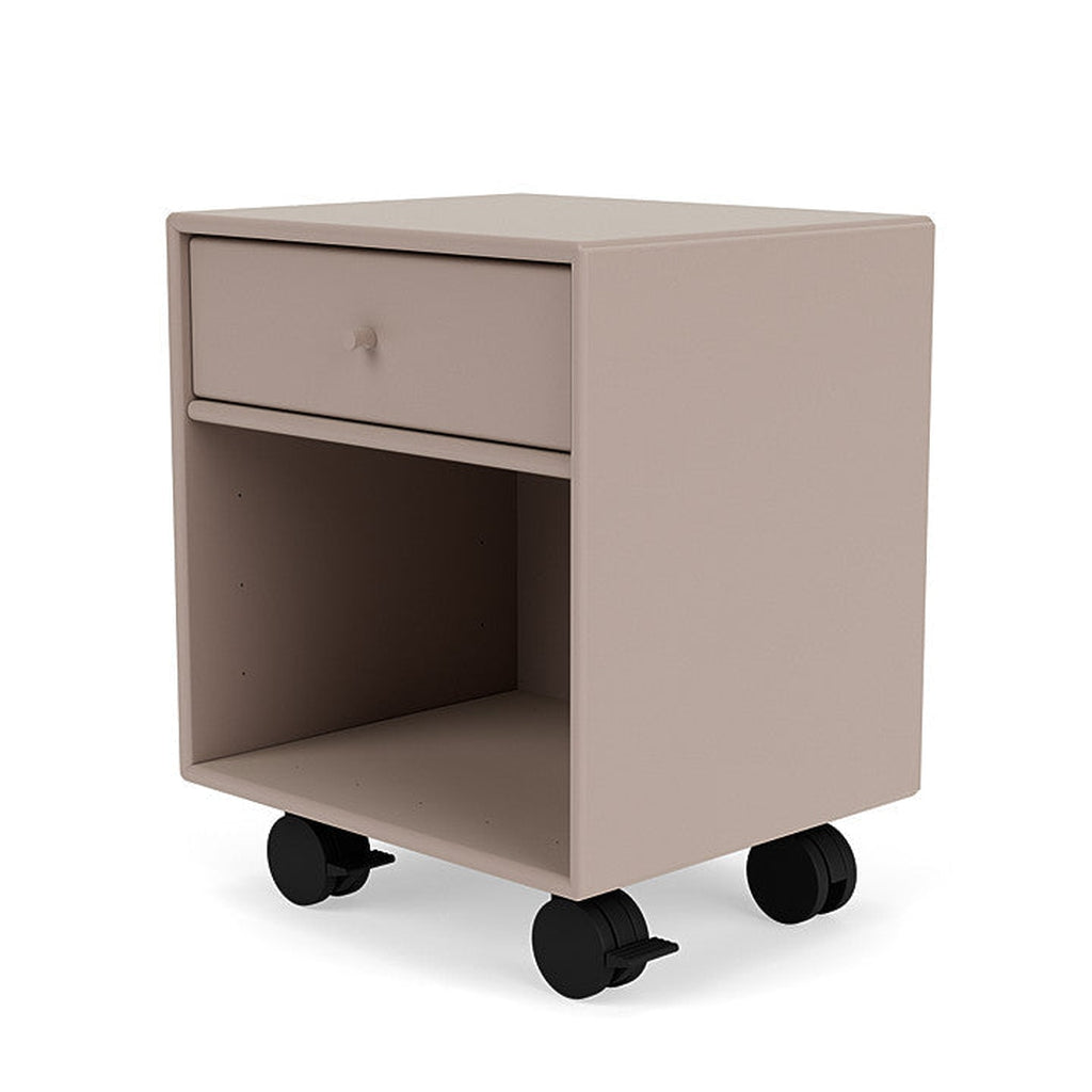 Montana Dream Nightstand with Castors, Svepp Brown