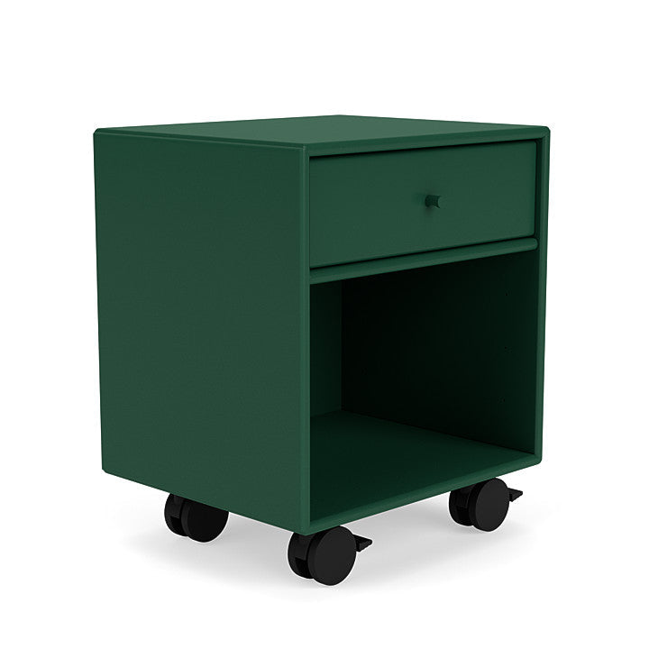 Montana Dream Nightstand with Castors, Pine Green