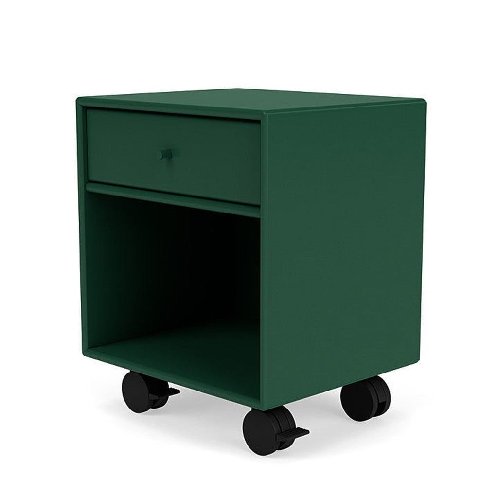 Montana Dream Nightstand with Castors, Pine Green