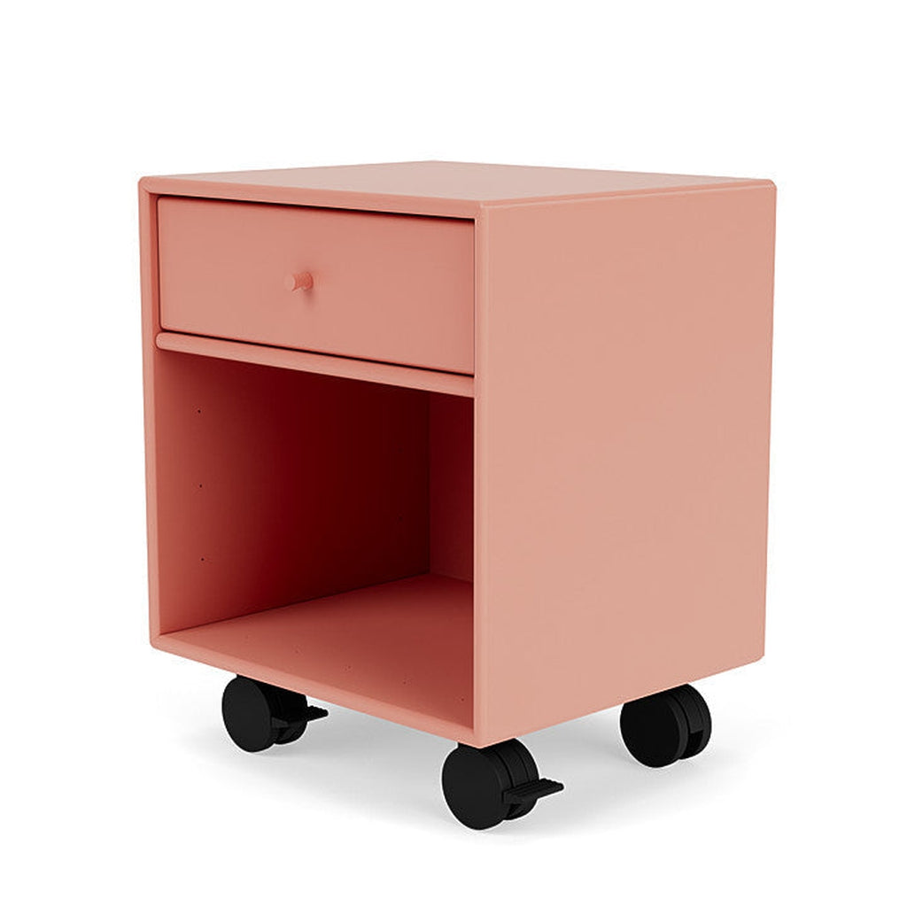 Montana Dream Nightstand With Castors, Rhubarb Red