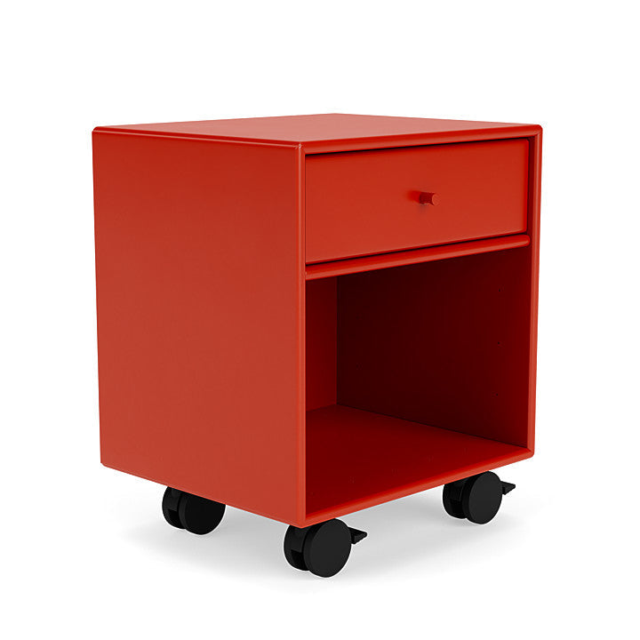 Montana Dream Nightstand med hjul, Rosehip Red