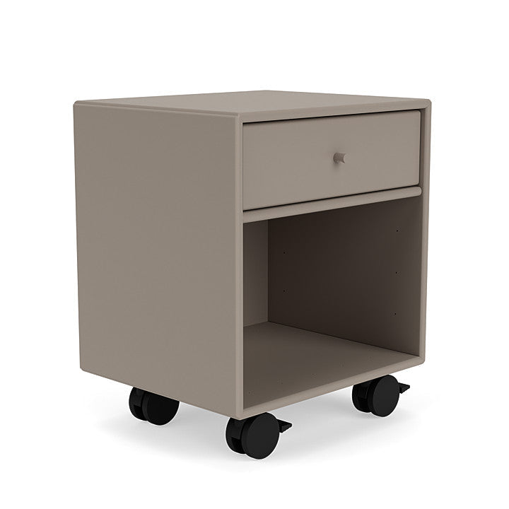 Montana Dream Nightstand With Castors, Truffle Grey