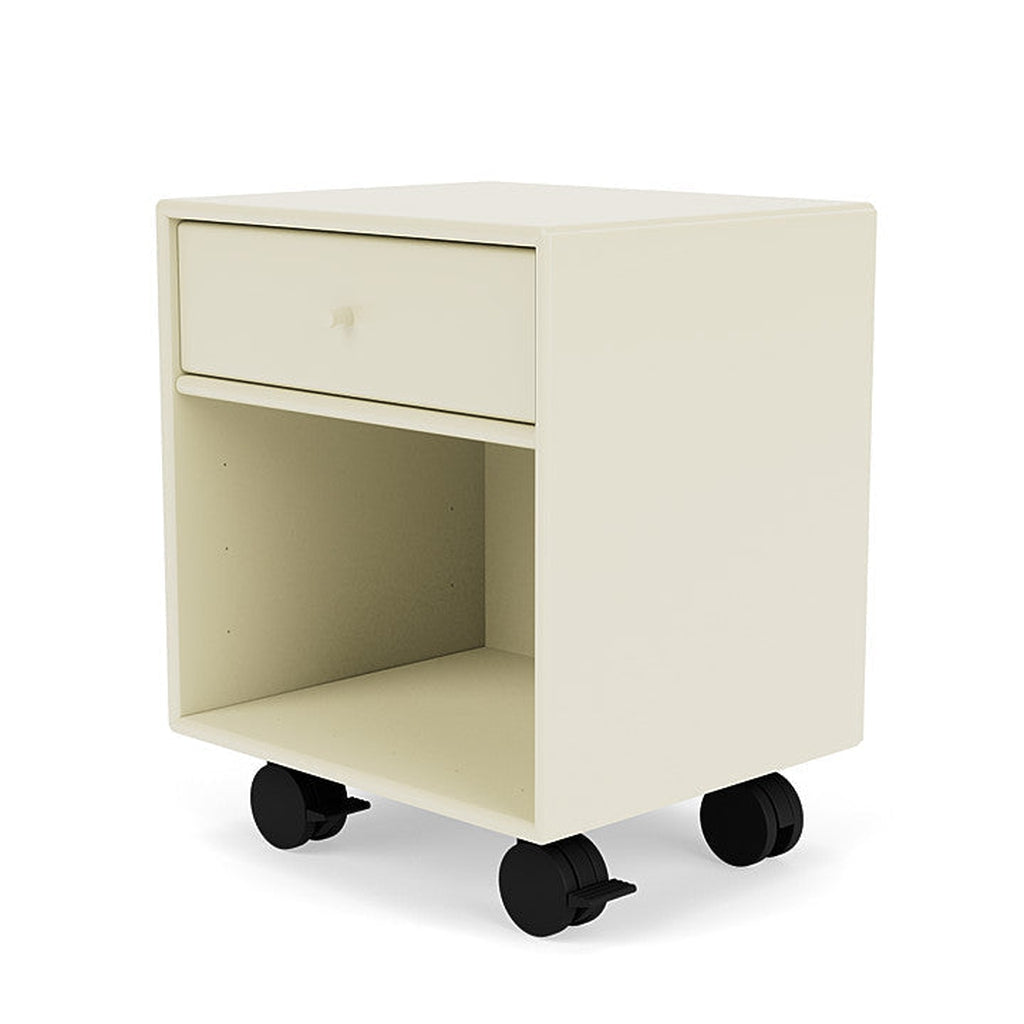 Montana Dream Nightstand With Castors, Vanilla White