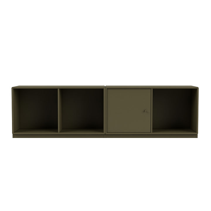 Sideboard della linea Montana con plinto da 3 cm, verde origano