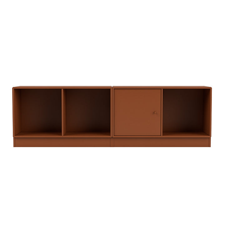 蒙大拿州线餐具柜，配以7厘米底座，榛子棕色