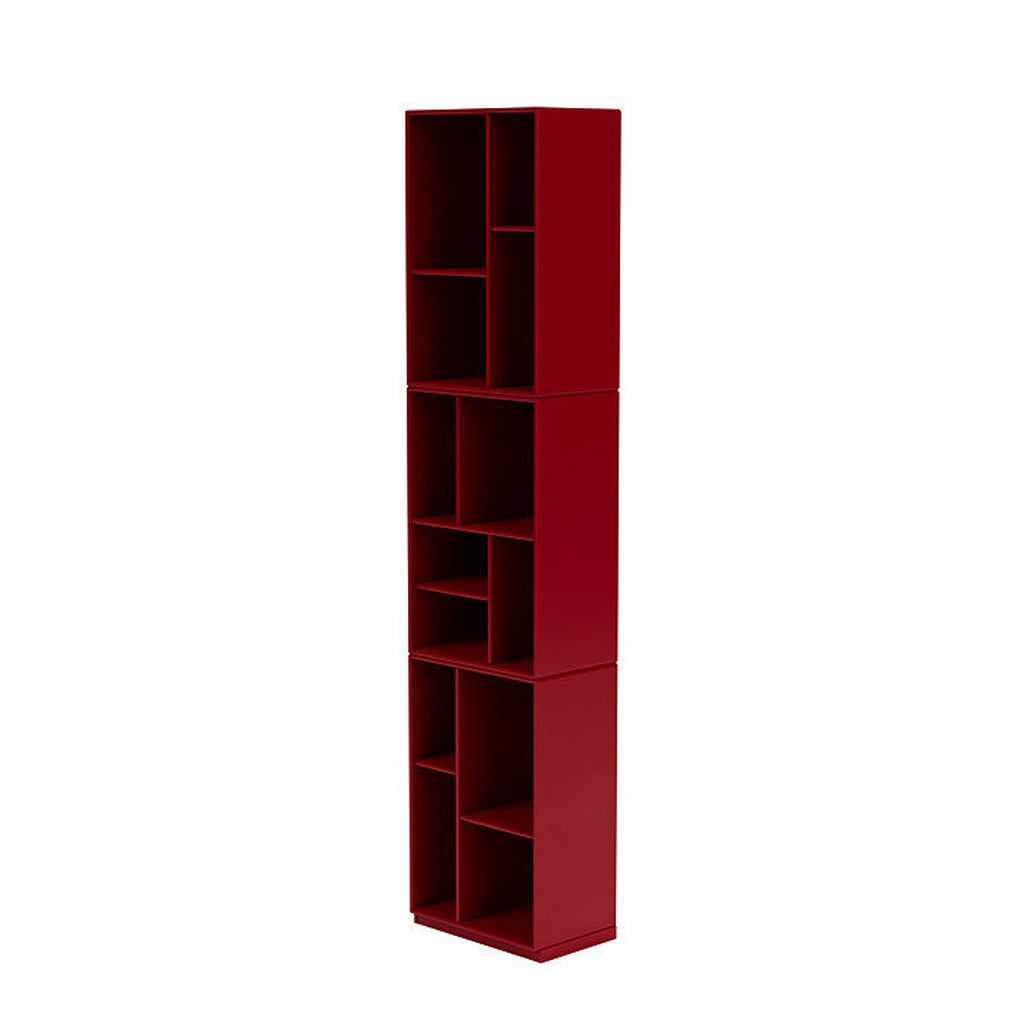 Montana weefgetouw hoge boekenkast met 3 cm plint, rode biet rood