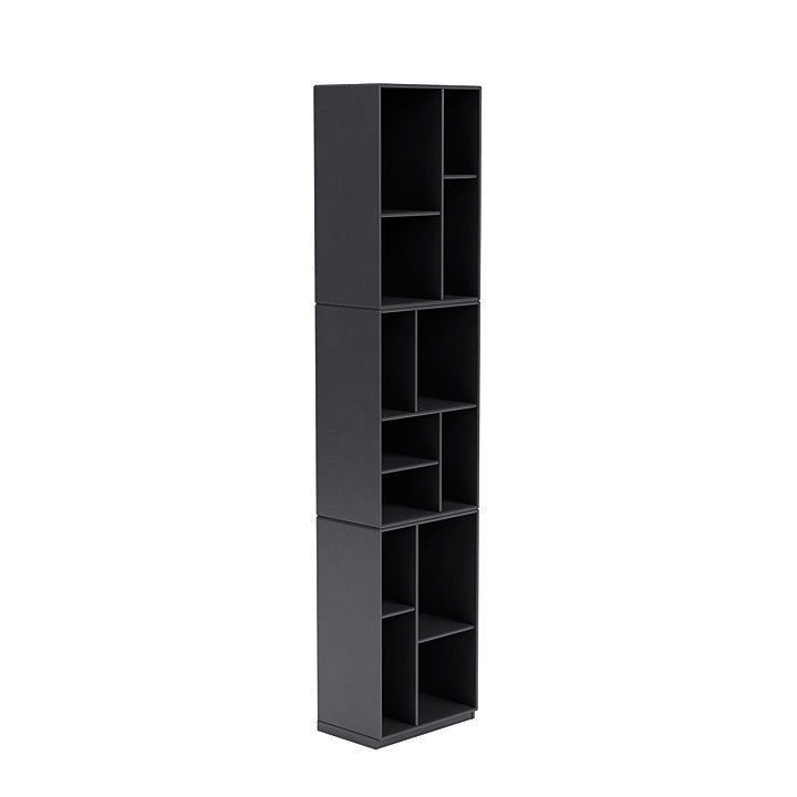 Montana Loom High Bookcase con zócalo de 3 cm, negro de carbono