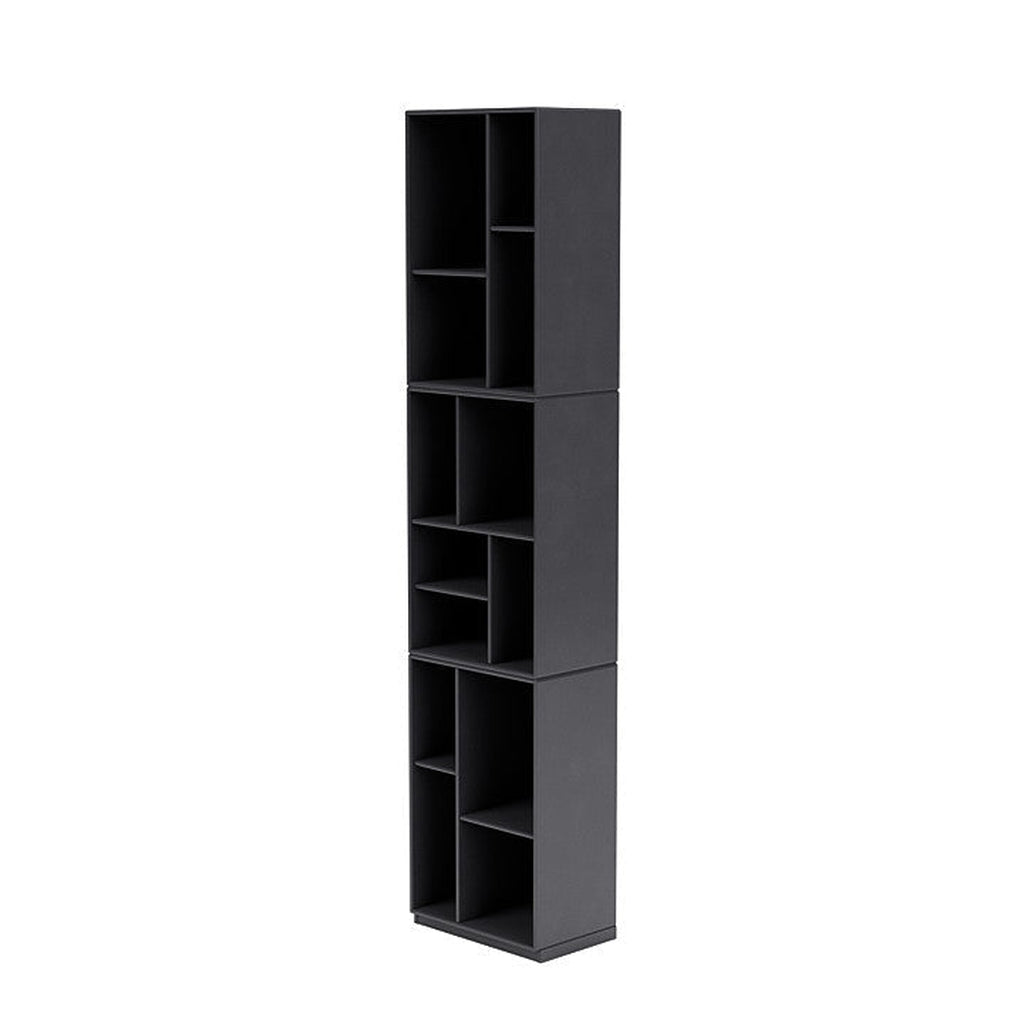 Montana Loom High Bookcase With 3 Cm Plinth, Carbon Black