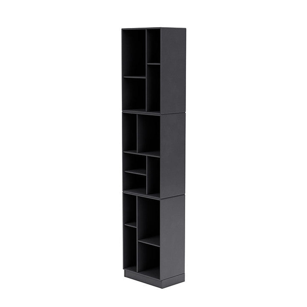 Montana Loom High Bookcase med 7 cm sockel, kolsvart