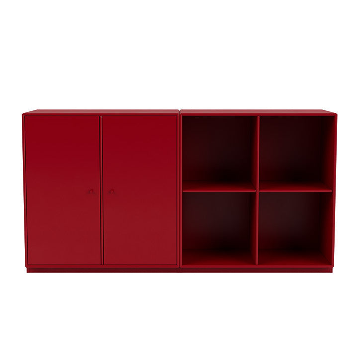 Paire de Montana Boucheron classique avec socle de 3 cm, rouge betteraves