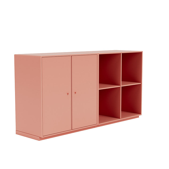 Montana -paar klassiek dressoir met 3 cm plint, rabarber rood