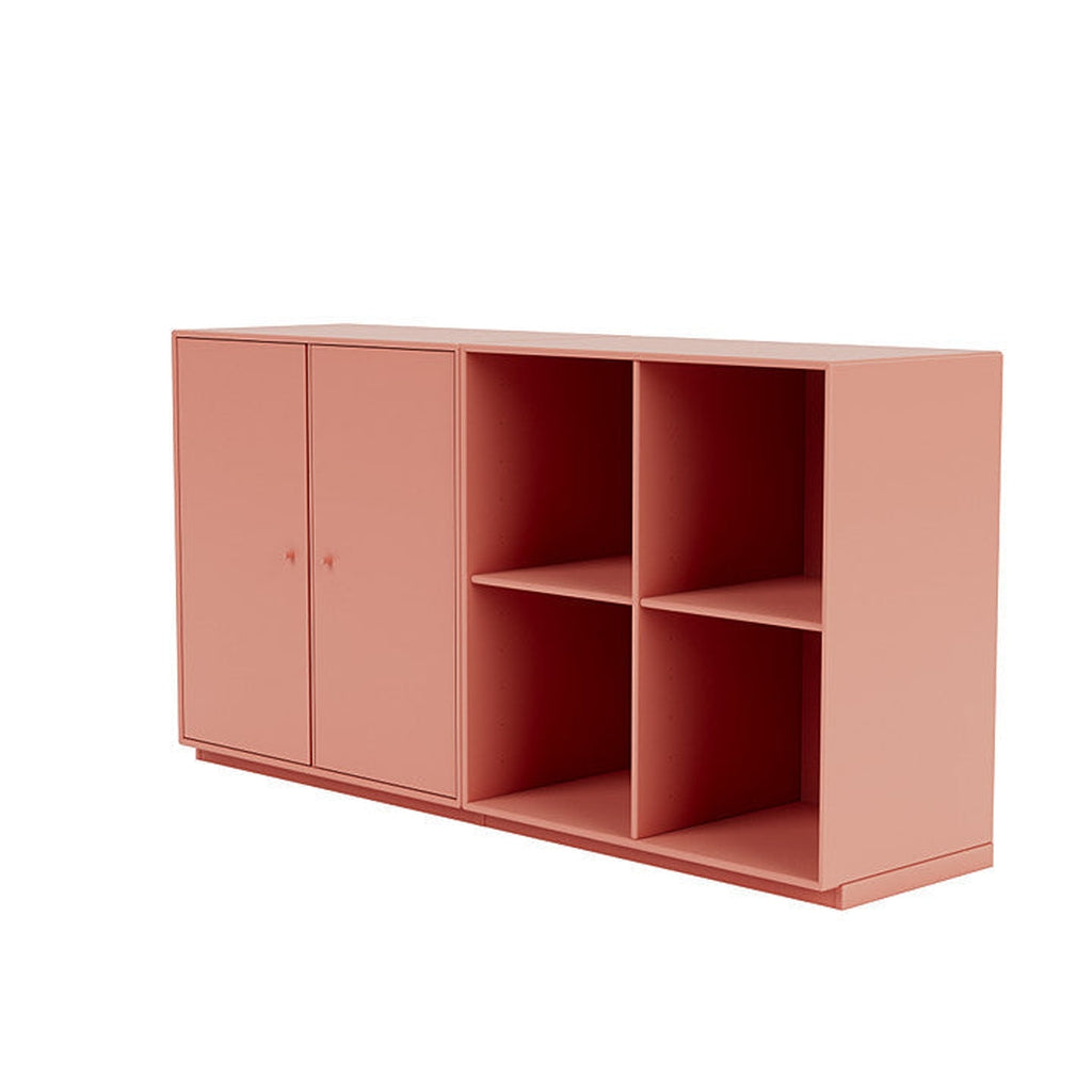 Montana -paar klassiek dressoir met 3 cm plint, rabarber rood