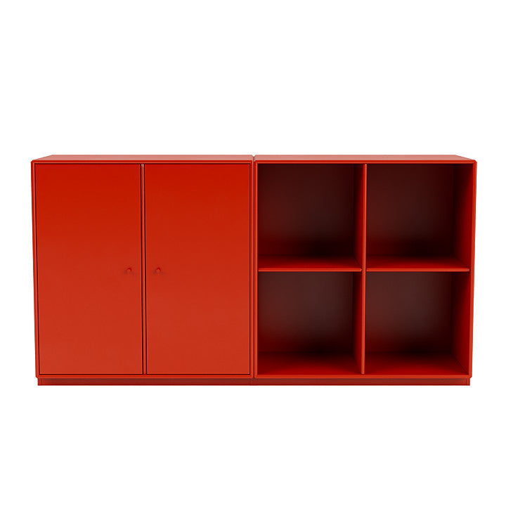 Montana paar klassiek dressoir met 3 cm plint, rosehip rood