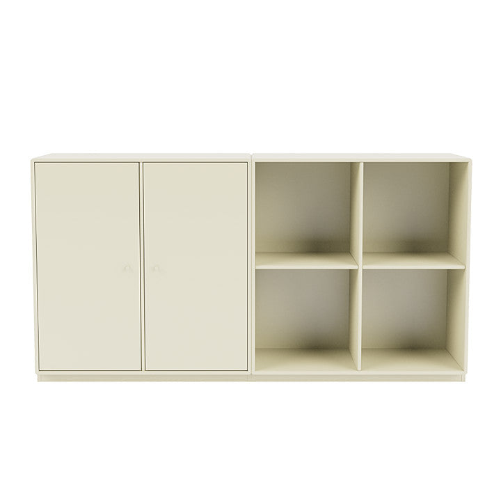 Montana Paar klassisches Sideboard mit 3 cm Sockel, Vanilleweiß