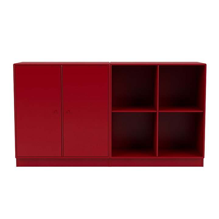 Coppia Montana Classic Sideboard con plinto da 7 cm, rosso barbabietola