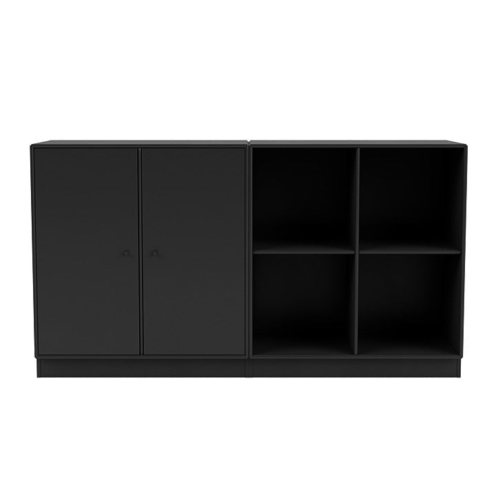 Montana -Paar klassisches Sideboard mit 7 cm Sockel, schwarz