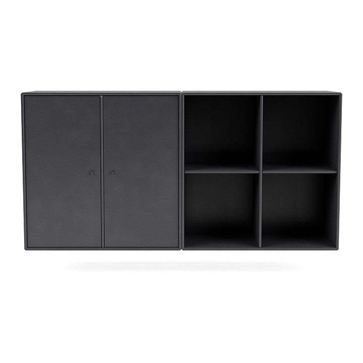 Coppia Montana Classic Classic Sideboard con binario di sospensione, Black carbonio