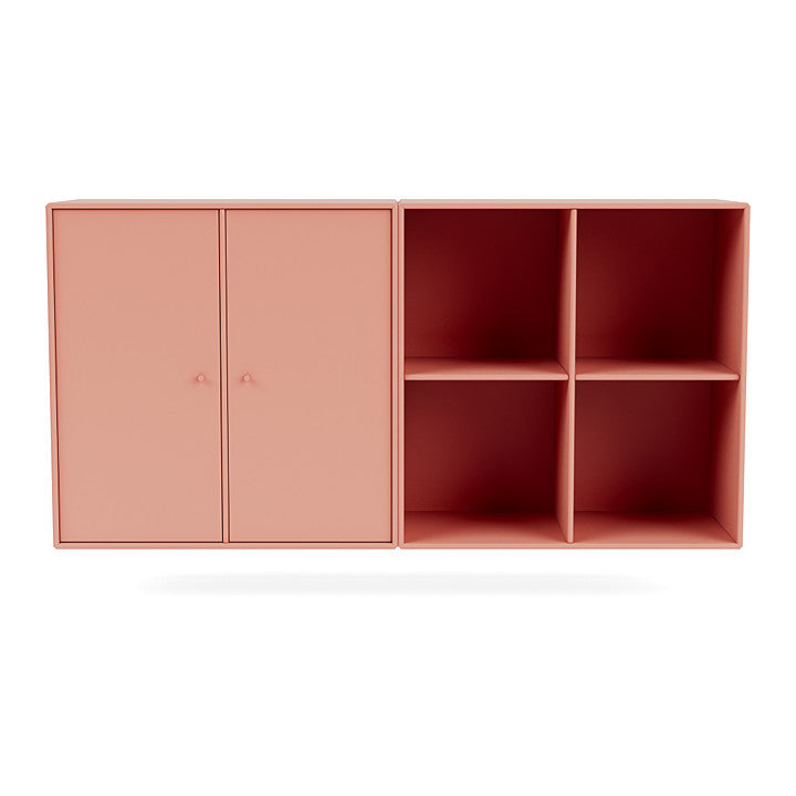 Coppia Montana Classic Sideboard con binario di sospensione, rosso rabarbaro