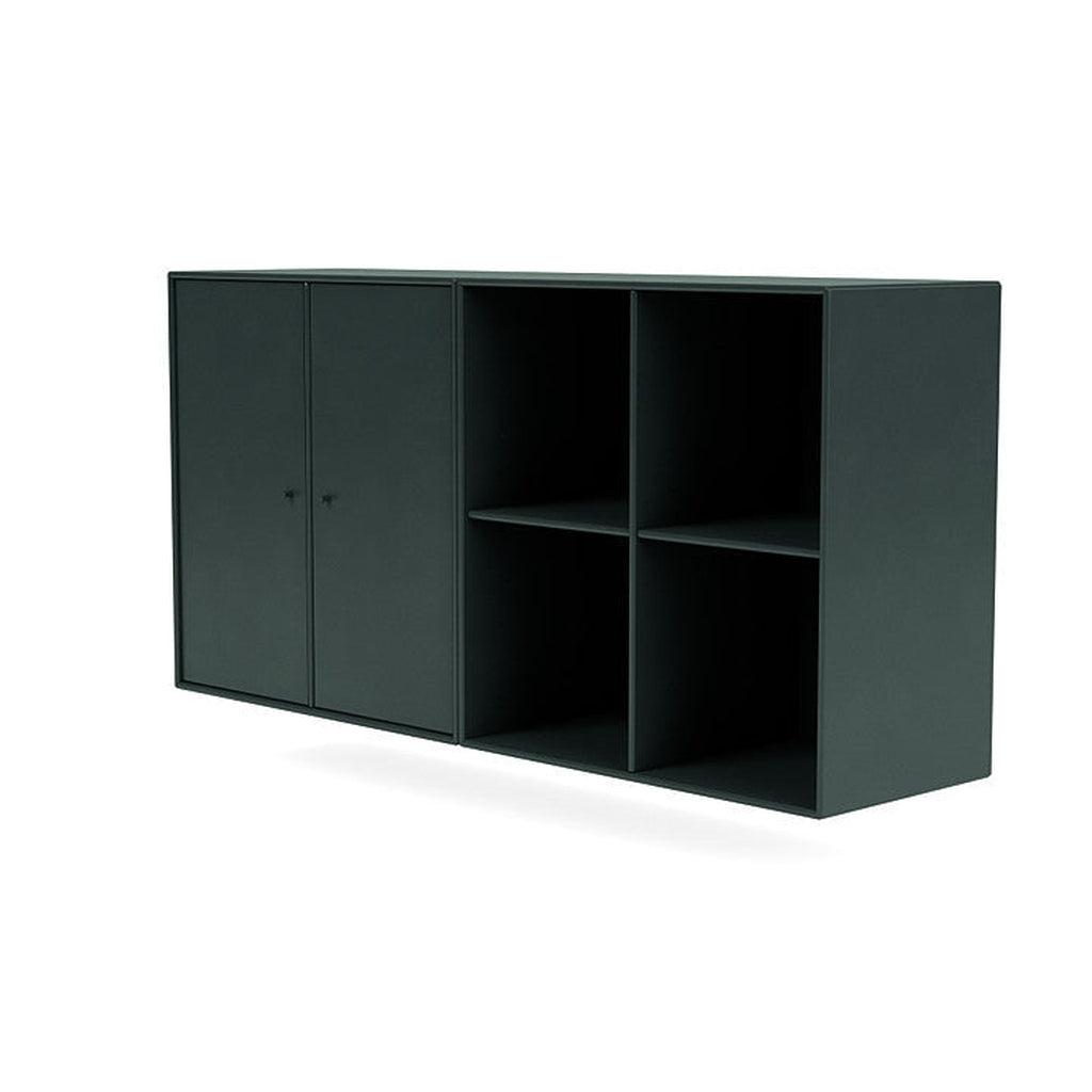 Coppia Montana Classic Sideboard con rotaia a sospensione, giada nera