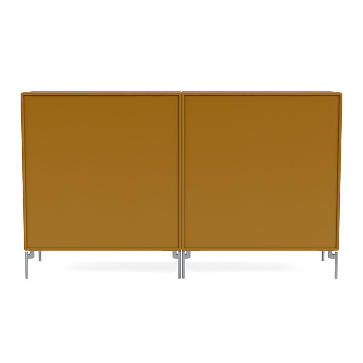 Coppia Montana Classic Sideboard con gambe, Amber/Matt Chrome