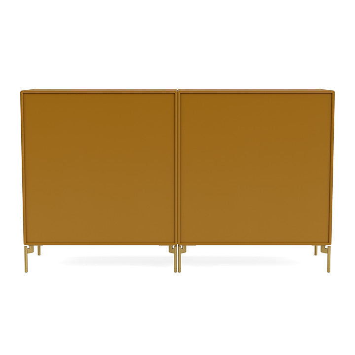 Montana Par Sideboard clásico con piernas, ámbar/latón