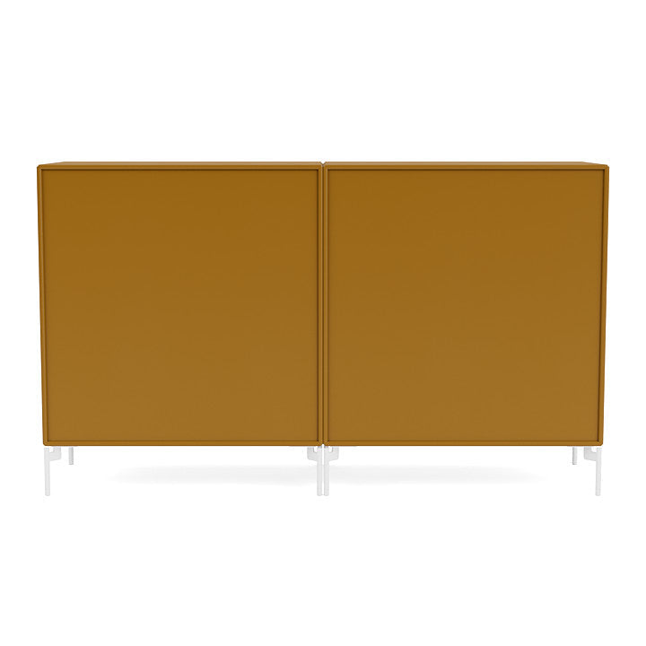 Montana Pair Classic Sideboard With Legs, Amber/Snow White