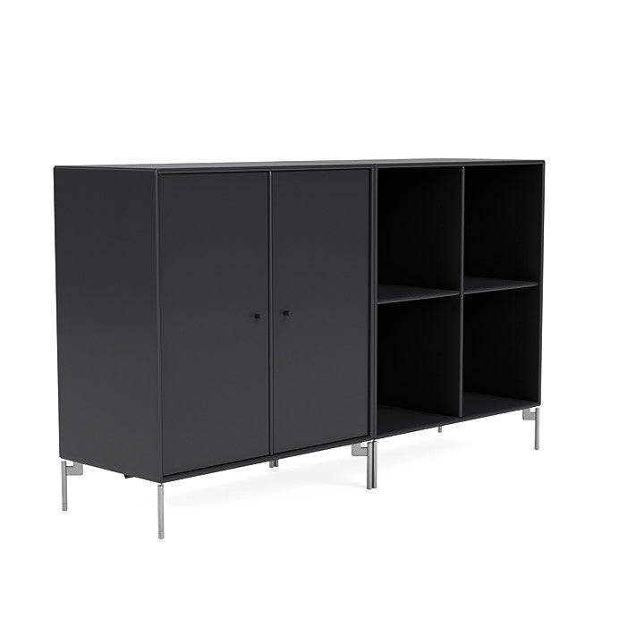 Montana Paar klassisches Sideboard mit Beinen, Anthrazit/Matt Chrom