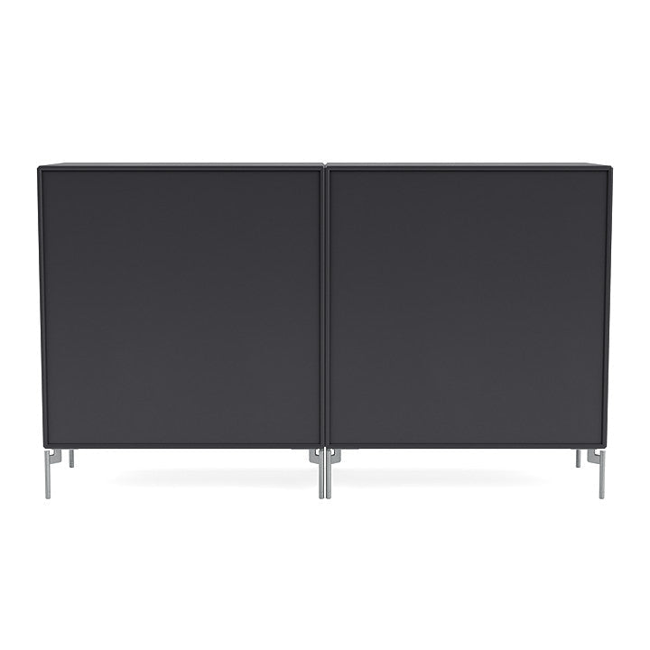 Montana Paar klassisches Sideboard mit Beinen, Anthrazit/Matt Chrom