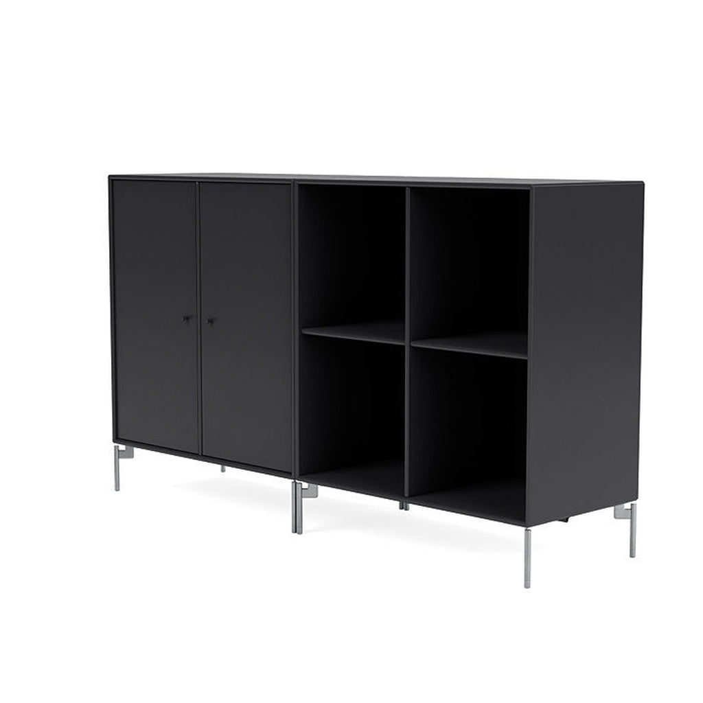 Montana Paar klassisches Sideboard mit Beinen, Anthrazit/Matt Chrom