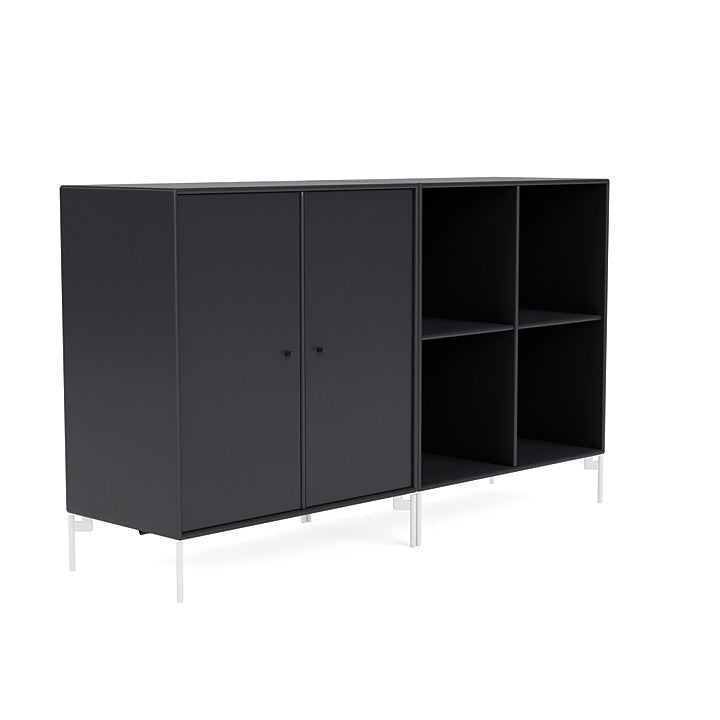 Montana Paar klassisches Sideboard mit Beinen, Anthrazit/Schneewittchen