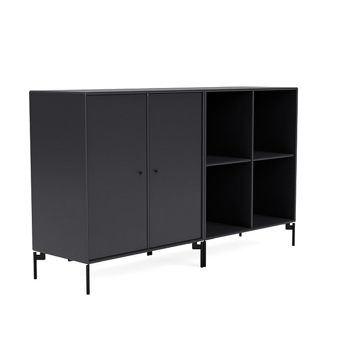 Montana Paar klassisches Sideboard mit Beinen, Anthrazit/Schwarz