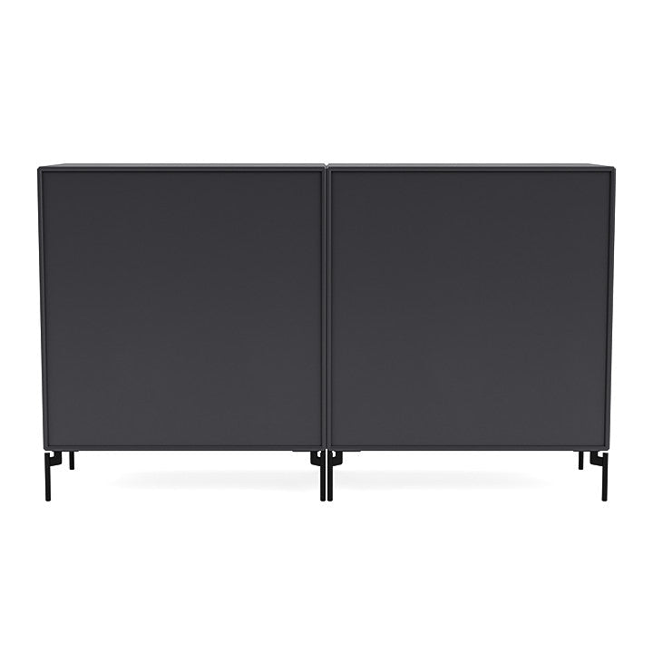 Montana Paar klassisches Sideboard mit Beinen, Anthrazit/Schwarz