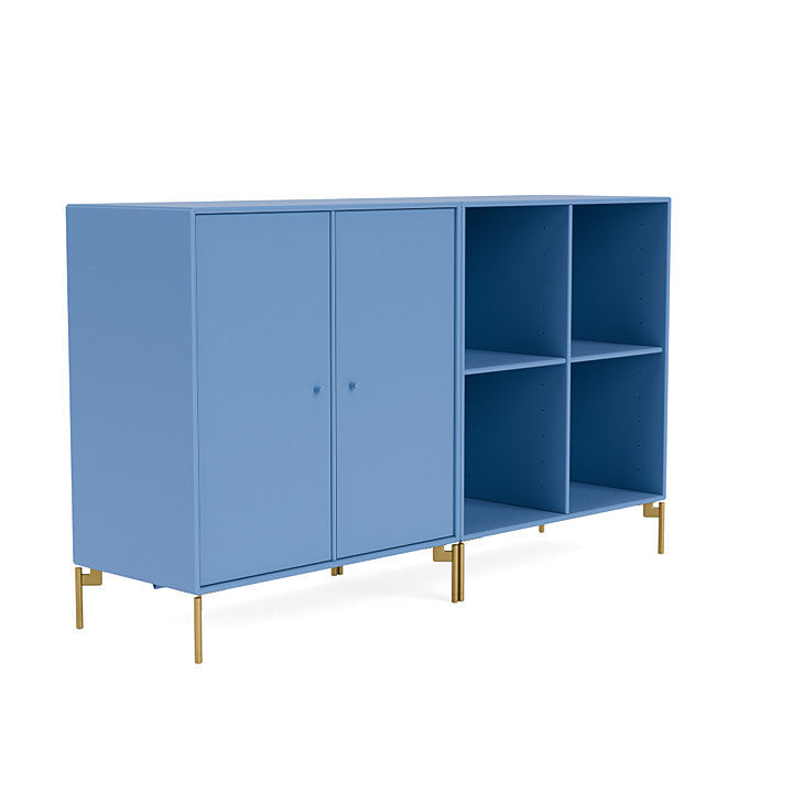 Coppia Montana Classic Sideboard con gambe, Azure Blue/Brass