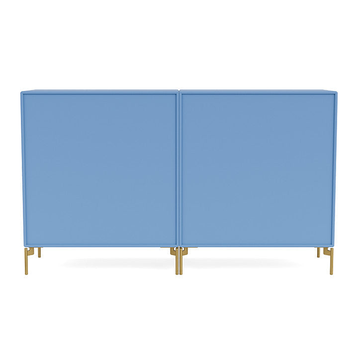 Montana paar klassiek dressoir met benen, azure blauw/messing