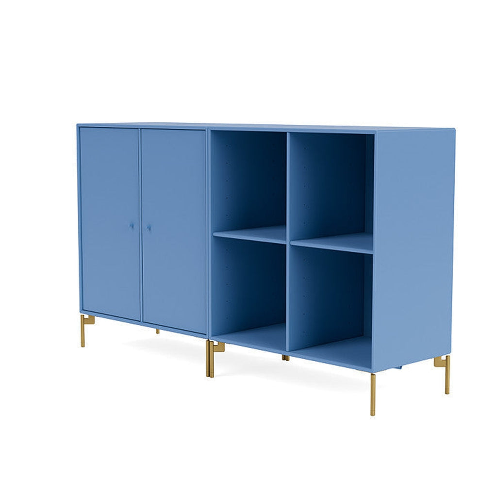 Montana Pair Classic Bookboard avec les jambes, Azure Blue / Brass