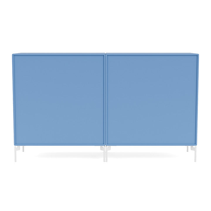 Coppia Montana Classic Sideboard con gambe, blu azzurro/Biancaneve