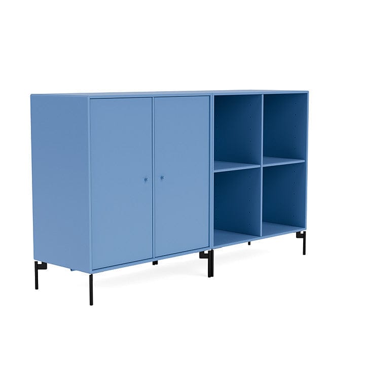 Montana Par Sideboard clásico con piernas, azul azul/negro