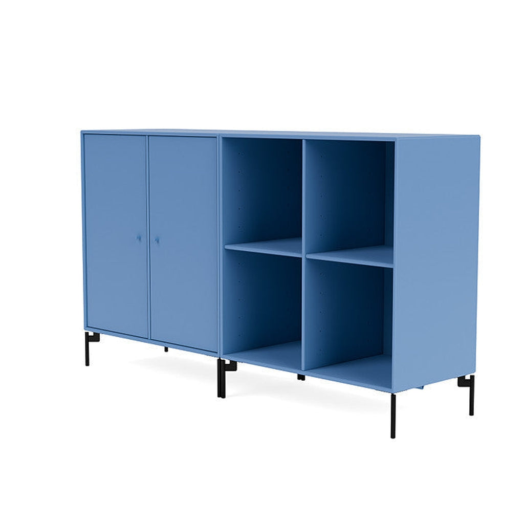 Montana paar klassiek dressoir met benen, azure blauw/zwart