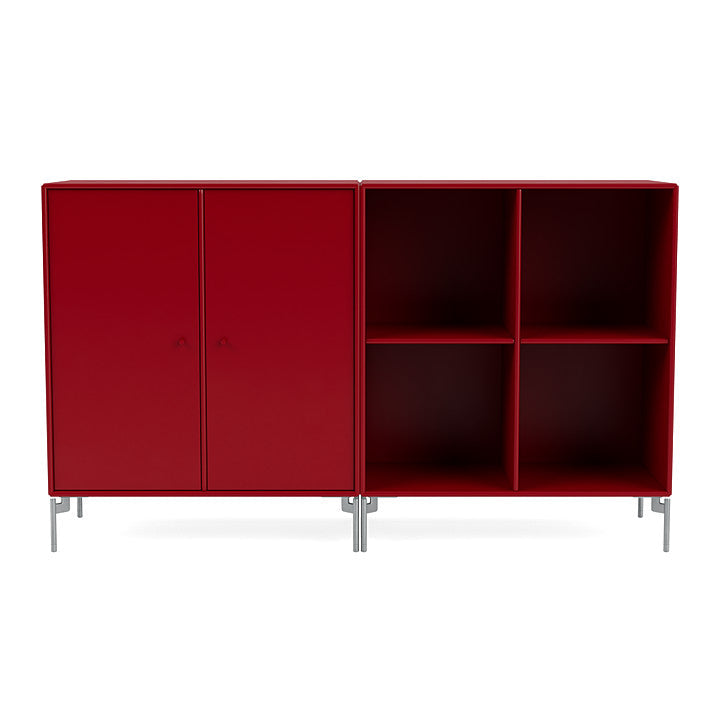 Montana Coppia Classic Sideboard con gambe, barbabietola/Matt Chrome