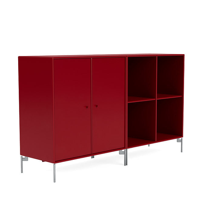 Montana Coppia Classic Sideboard con gambe, barbabietola/Matt Chrome