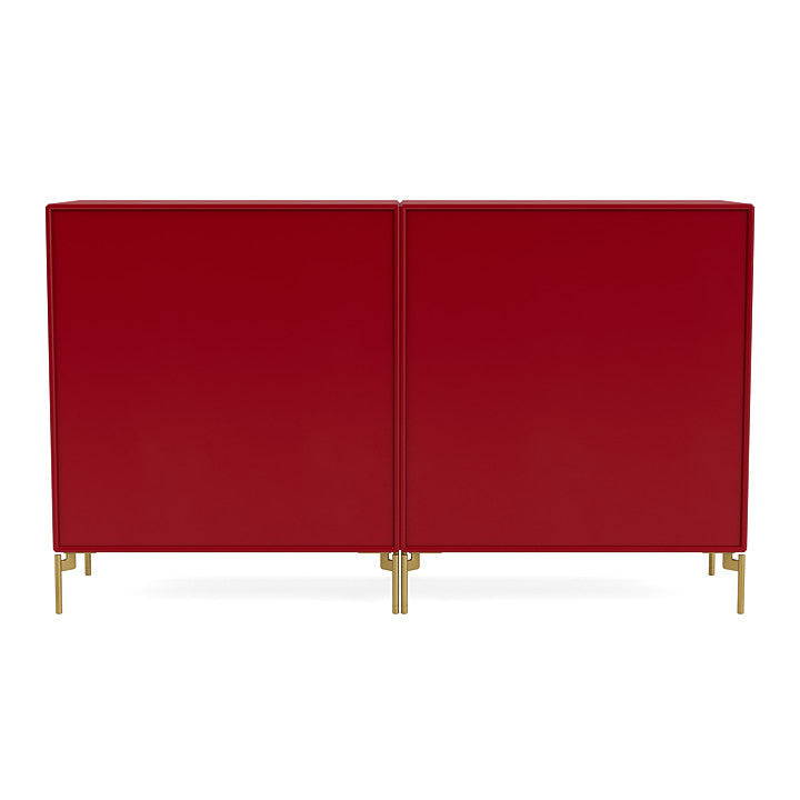 Coppia Montana Classic Sideboard con gambe, barbabietola/ottone