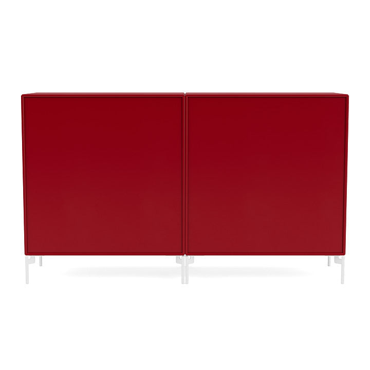 Coppia Montana Classic Sideboard con gambe, barbabietola/Biancaneve