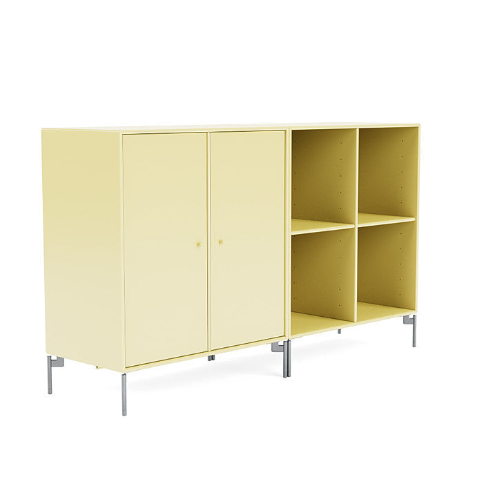 Montana coppia classica sideboard con gambe, camomilla/matt chrome