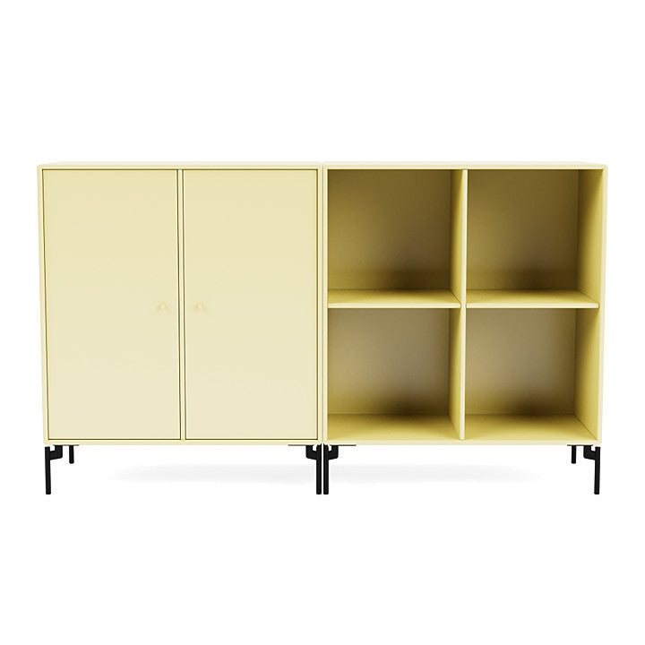 Coppia Montana Classic Sideboard con gambe, camomilla/nero