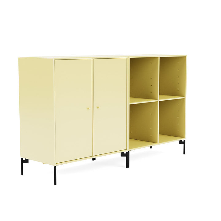 Coppia Montana Classic Sideboard con gambe, camomilla/nero