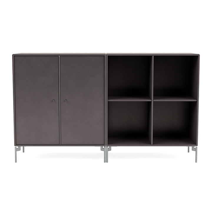 Montana coppia classica sideboard con gambe, caffè/matt chrome